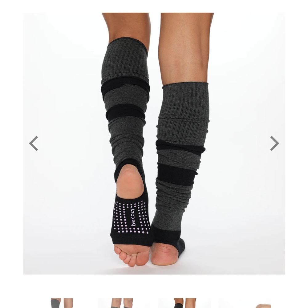 Be Cozy Stirrup Grip Leg Warmers (Blue/Grey)